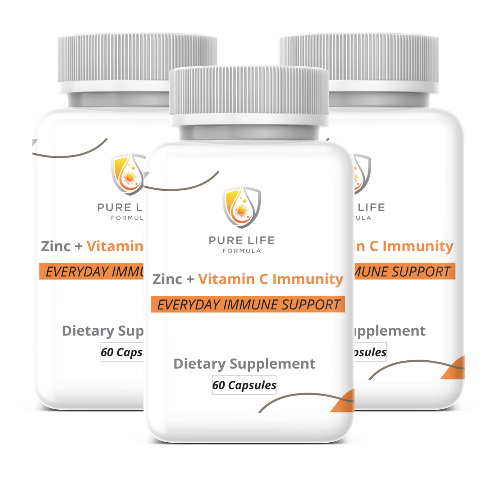 Zinc + Vitamin C Immunity (3 Bottles x 60 Capsules)